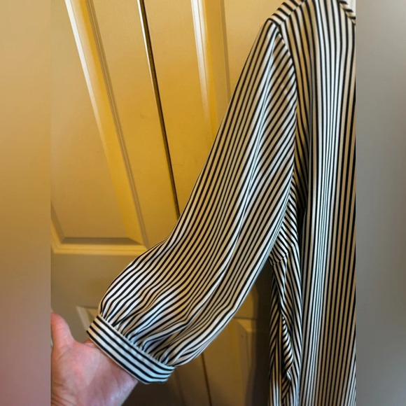 Apt. 9 Women’s Plus Size Shift Dress Black.  White Striped Belted Lined Sz 2XL - Picture 2 of 11